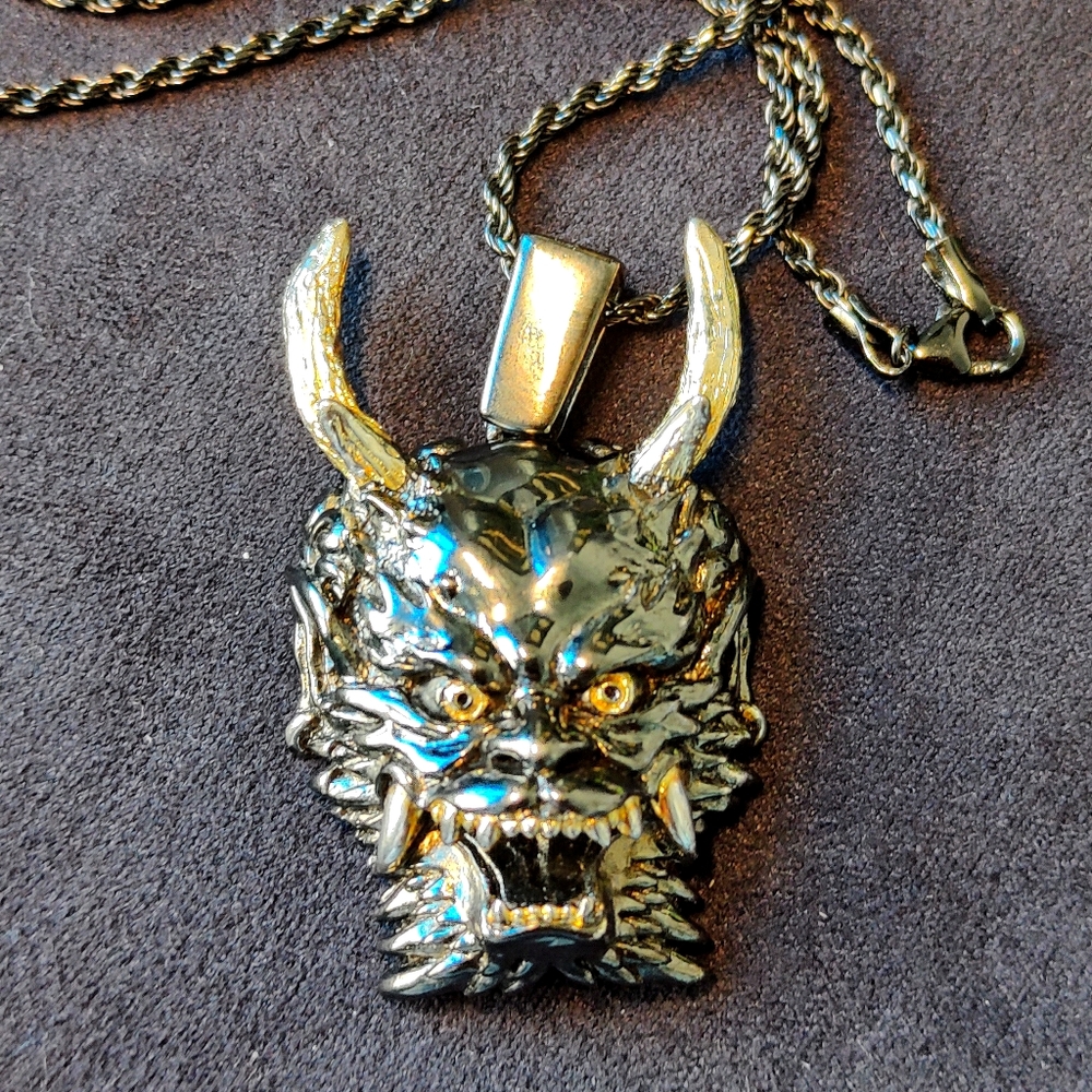 18k Gold, 925 Silver, & Rhodium Pendant Necklace